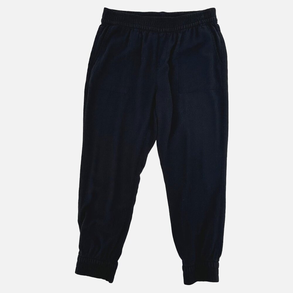 Old Navy Womens Black Elastic Waist Cropped Jogger Pants Size M